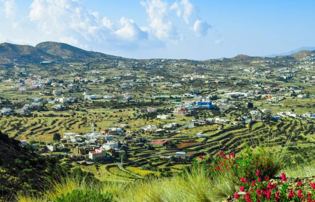 Abha is a city located in the asir province of Saudi arabia . it is situated in the southwest part of the country and is known for its cool climate , scenic landscapes , and historical sites . Abha is surrounded by mountains and is often referred to as the “city of fog” due to its frequent foggy weather.